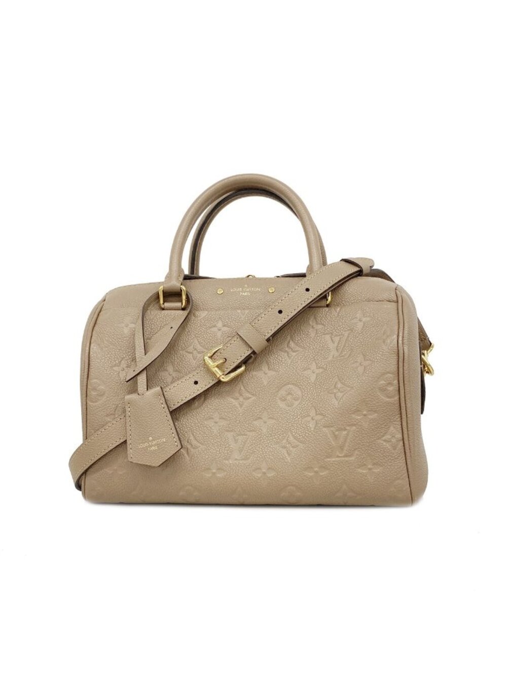 Louis Vuitton Handbag Monogram Empreinte Speedy Bandouliere 25 Taupe Glace